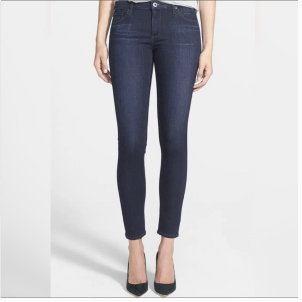 AG The Legging Ankle Super Skinny Jeans Dark Blue Size 25R